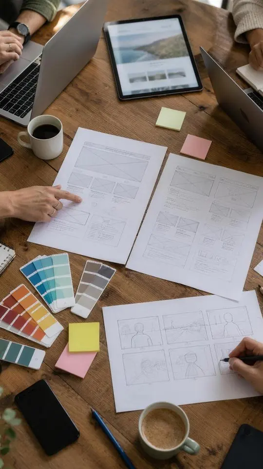 Vertical reel of website planning